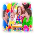 Happy Family Celebrating Kids Birthday. Parents And Three Children.. Stock  Photo, Picture And Royalty Free Image. Image 40332691.